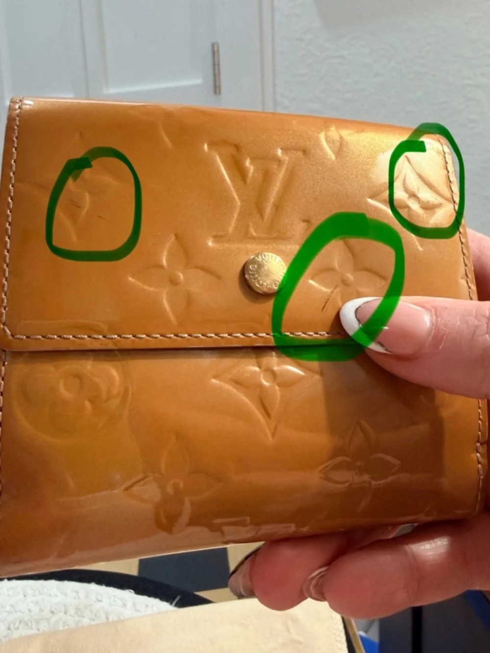 LV Vernis Patent Leather Wallet TH1015 Authentic Vintage + LV Dustie ❣️ - Picture 5 of 16